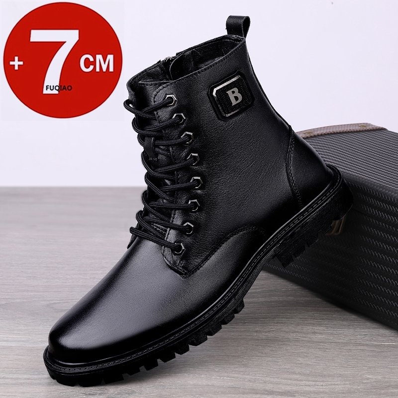 Men'S Shoes Daily Use - Erkek Hakiki Deri Yükseklik Artırıcı Botlar
