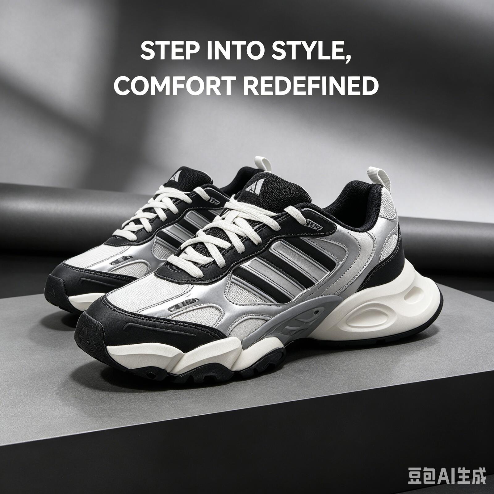 Men Shoes Jd - adidas Siyah Beyaz Üç Şeritli Nefes
