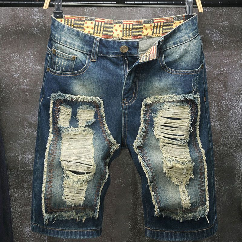 Men'S Shoes With Jeans - Yeni Avrupa ve Amerikan tarzı yırtık